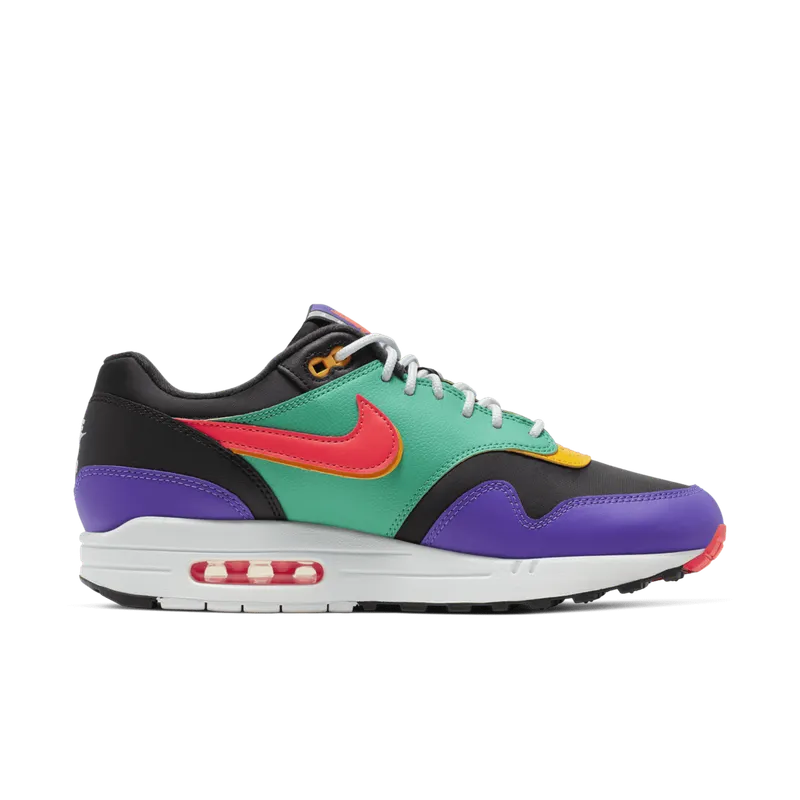 Nike Air Max 1 Windbreaker Black/Flash Crimson-Kinetic Green-Psychic Purple-University Gold-White (AO1021-023)