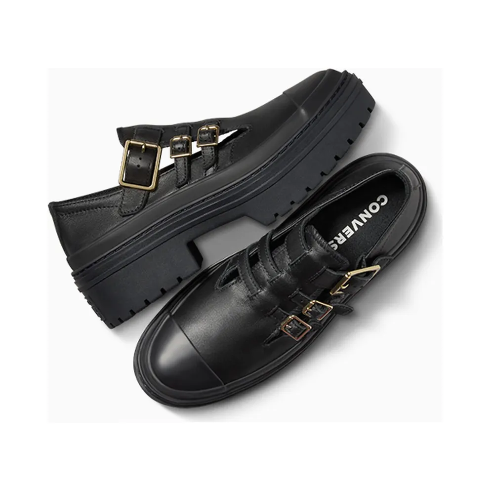 Converse Chuck Taylor All Star Lugged Heel Mary Jane Platform Black/Black/Gold (A10616C)