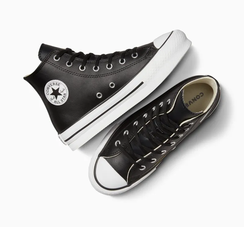 Converse Chuck Taylor All Star Lift Platform Leather Black/natural Ivory/White