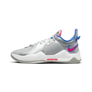 Nike PG 5 Grey “Metallic Silver / Hyper Royal / Laser Crimson” (CW3143-005)