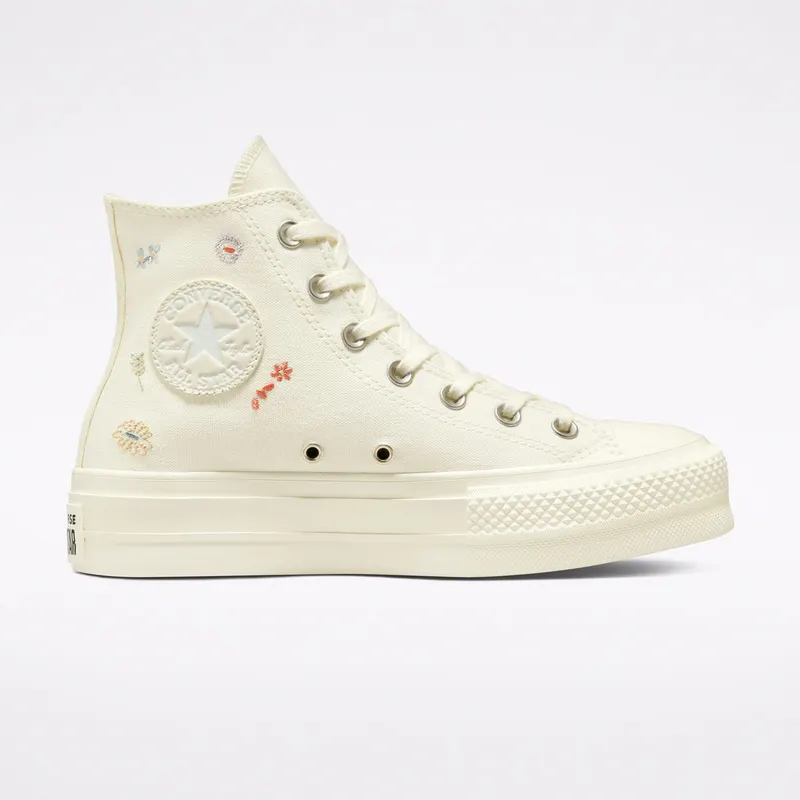 Converse Chuck Taylor All Star Lift Platform Embroidered Floral Egret/multi/egret (A01586C)