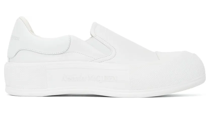 Alexander McQueen White Deck Skate Plimsoll Sneakers (654592WHZT8)