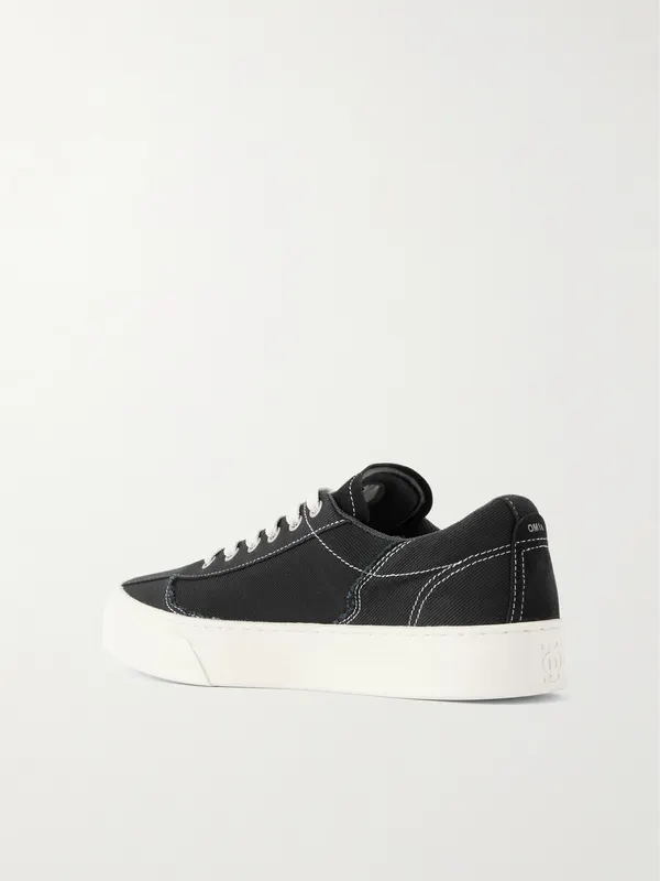 Omni Dellow Leather-Trimmed Distressed Drill Black (OM01012)