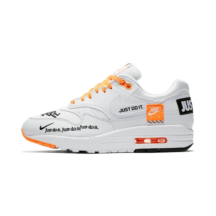 Nike Air Max 1 Just Do It White (W) “White / Total Orange / Black” (917691-100)