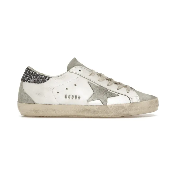Golden Goose Super-Star White Dark Grey Glitter (GWF00102.F004108.11166)