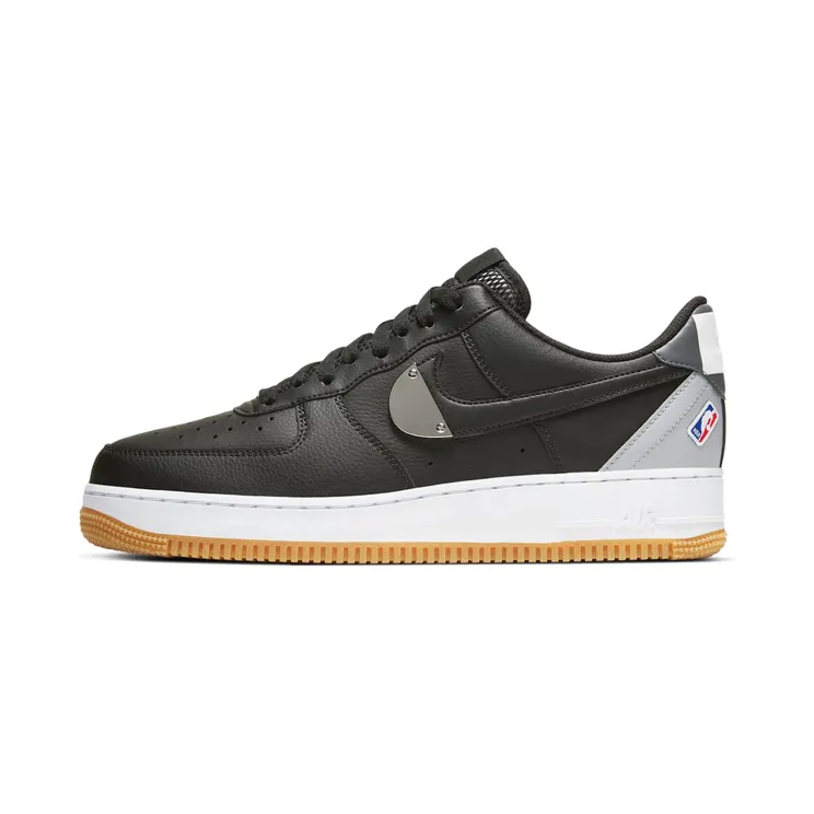 Nike Air Force 1 Low ’07 NBA Black Silver “Black / Wolf Grey / Dark Grey” (CT2298-001)