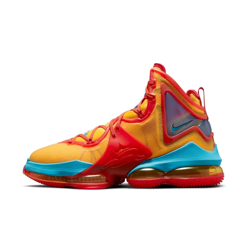 LeBron 19 Orange – “Mantra Orange / University Gold / University Red / Light Blue Fury” (DC9338-800)