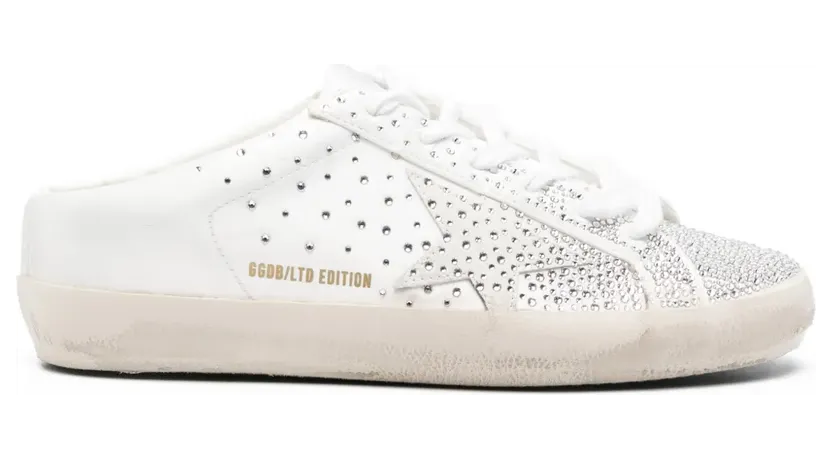 Golden Goose Superstar mit Kristallen “White” (GWF00110F007256)