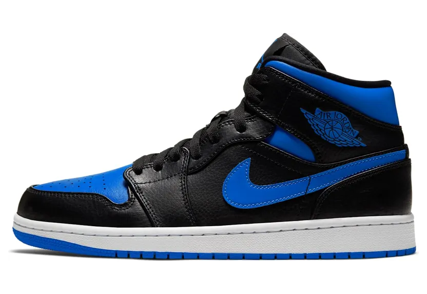Air Jordan 1 Mid “Black / White / Hyper Royal” (554724-068)