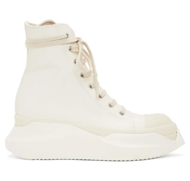 Rick Owens Drkshdw White Abstract High Sneakers (DU21S2840 RUHPM)