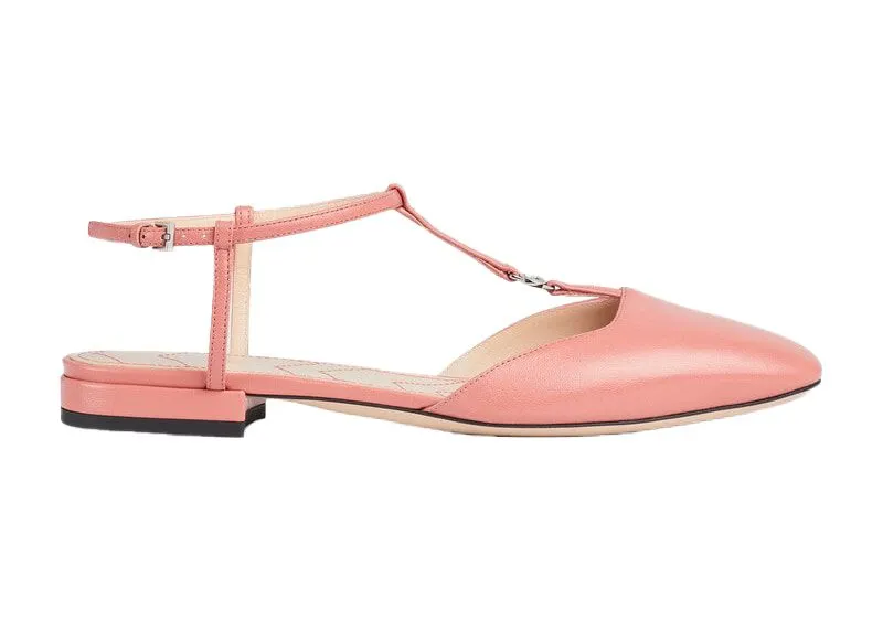 Gucci Double G Ballet Flats Pink Leather (754136 BKO00 6701)
