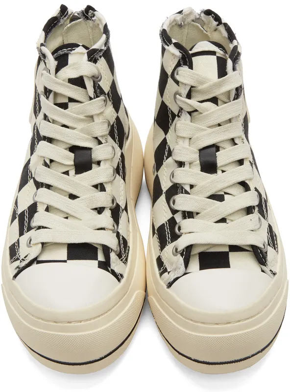 R13 Black & Off-White Check Kurt High-Top (R13S5029-S023A)