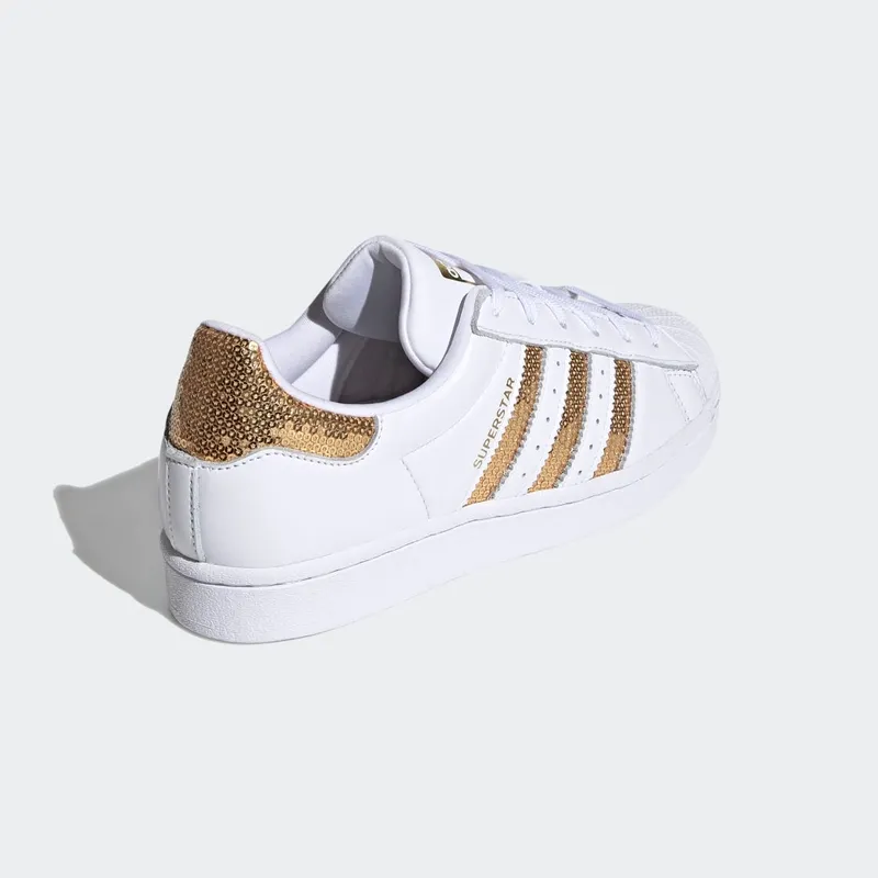 Adidas Superstar ‘White Gold Sequins’ Cloud White/Gold Metallic/Cloud White (G55658)