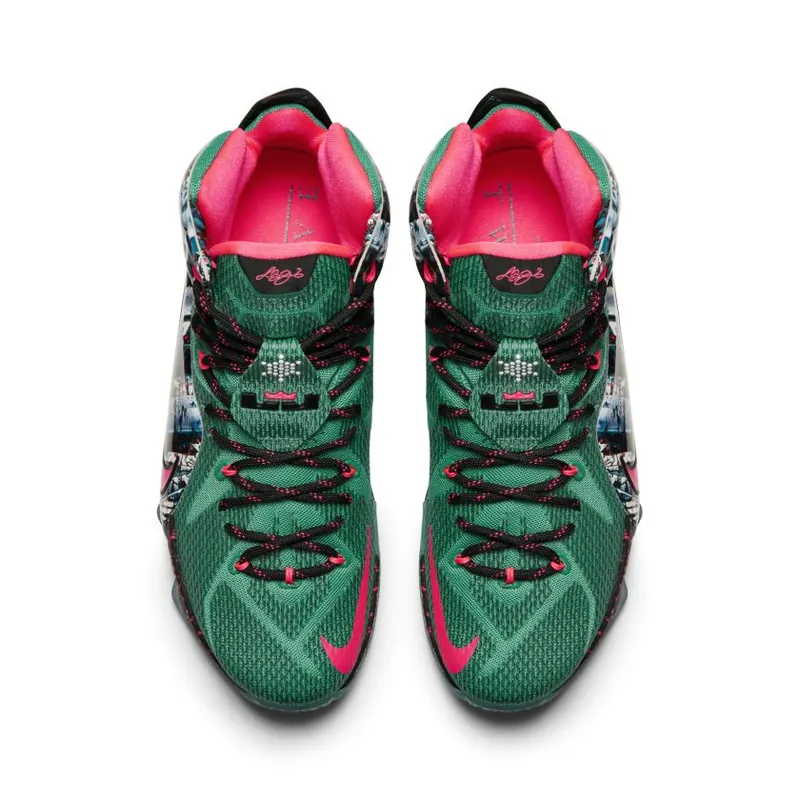 Nike LeBron 12 Akron Birch Emerald Green/Hyper Punch-Dark Emerald (707558-363)