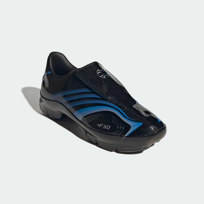 Adidas F50 WALKABLE Shoes Core Black / Lucid Ray Blue / Silver Metallic (KH6569)