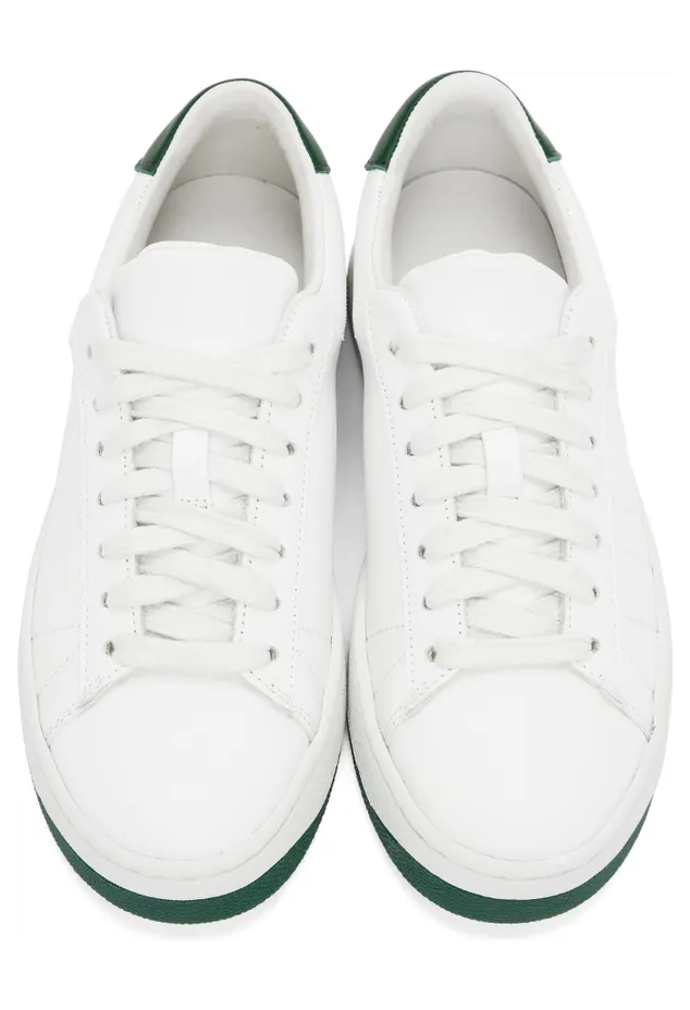 Kenzo White & Green Sport Logo Sneakers (FA62SN171L50) (5)