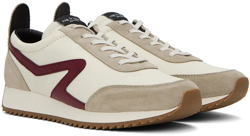 rag & bone Off-White & Burgundy Retro Runner (MGF22FF001PU1)