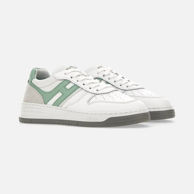 Sneakers Hogan H630 Green White Grey (HXW6300EU50ODZ0XPX)