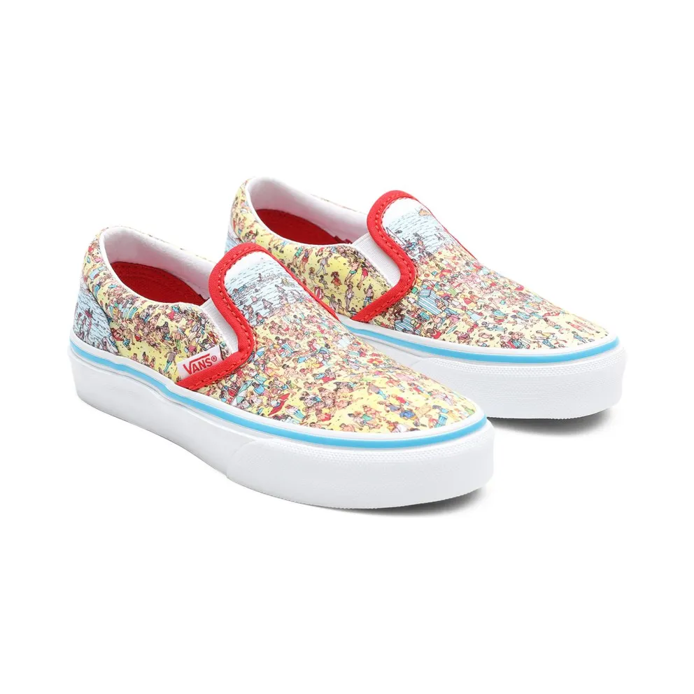Vans Classic Slip-On Wheres Waldo Beach (Kids)