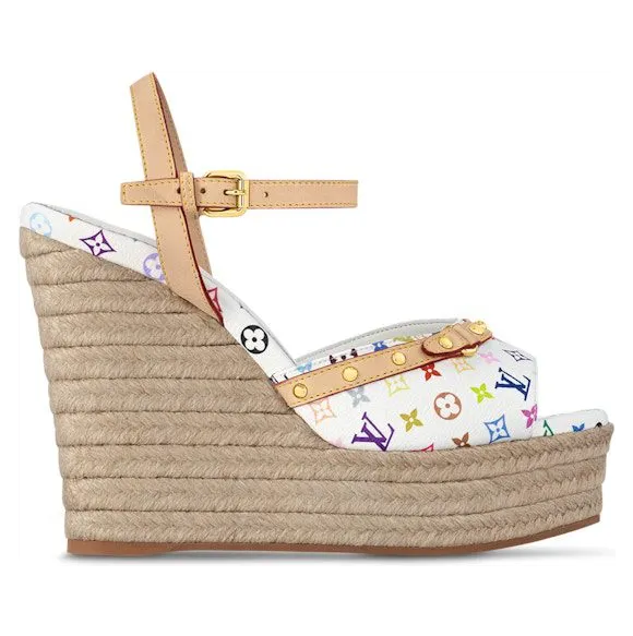 Louis Vuitton Helios Wedge Sandal Takashi Murakami White (1AGYX0)