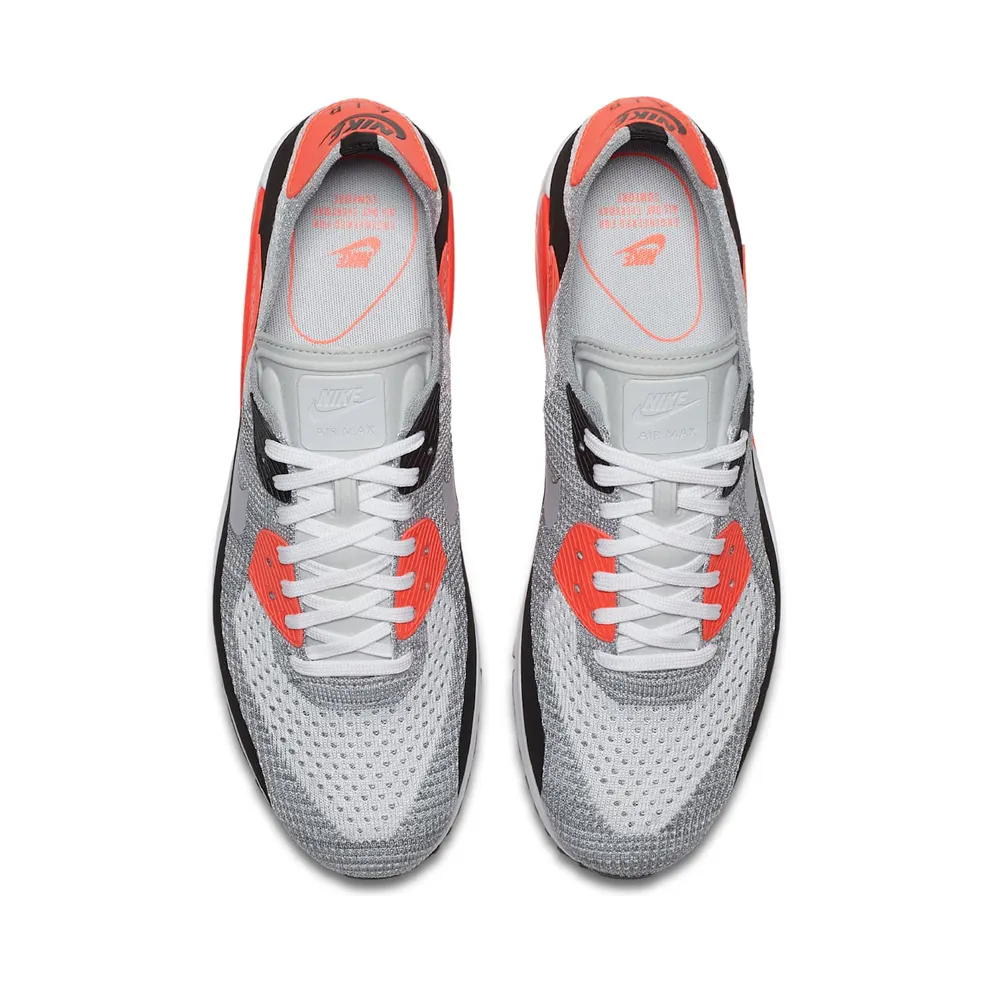 Nike Air Max 90 Ultra Flyknit 2.0 Infrared White/Wolf Grey-Bright Crimson (875943-100)