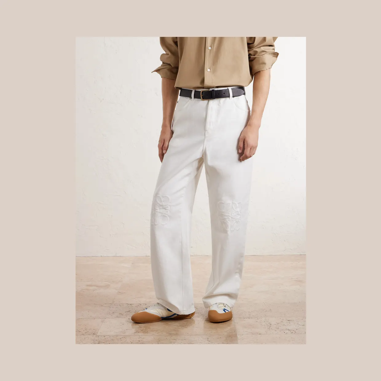 Loewe Grip Suede-Trimmed Nylon Sneakers White (M816282XCE) (2)