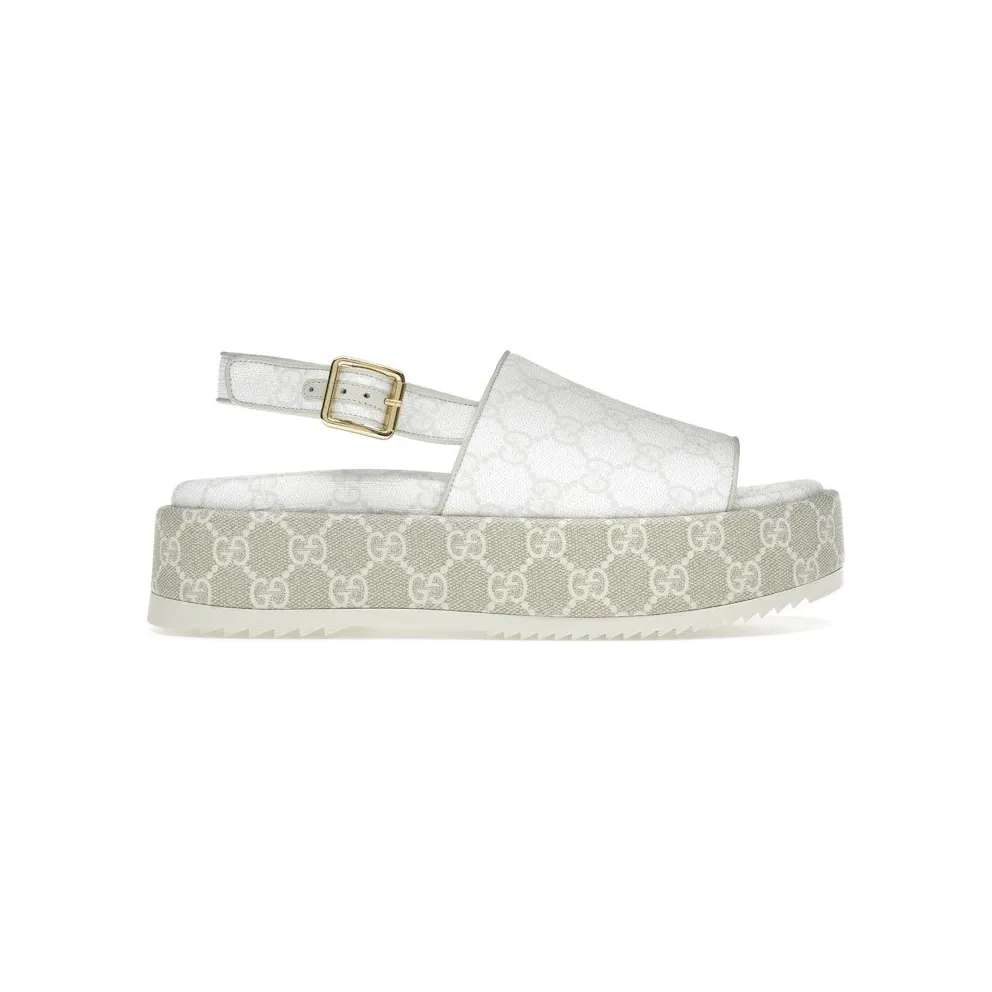 Gucci GG Platform Sandal White Beige (701153 96G60 9061)