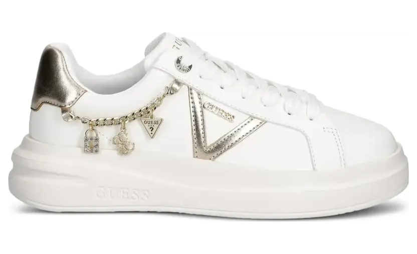 GUESS USA Ebetts genuine-leather sneakers – Weiß (FLTBTTLEA12)
