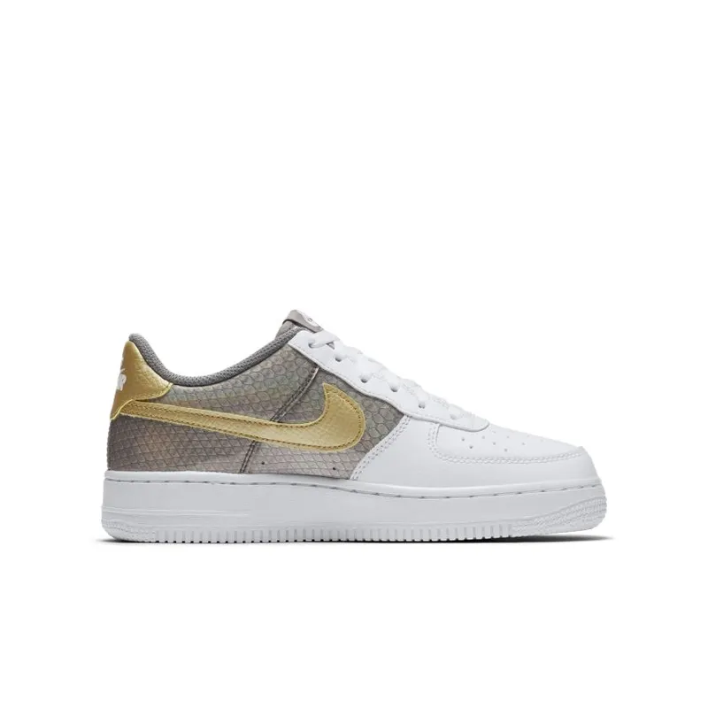 Nike Air Force 1 Low Dragon Scales White (GS) White/Anthracite-Cool Grey-Metallic Gold (CI3910-100)