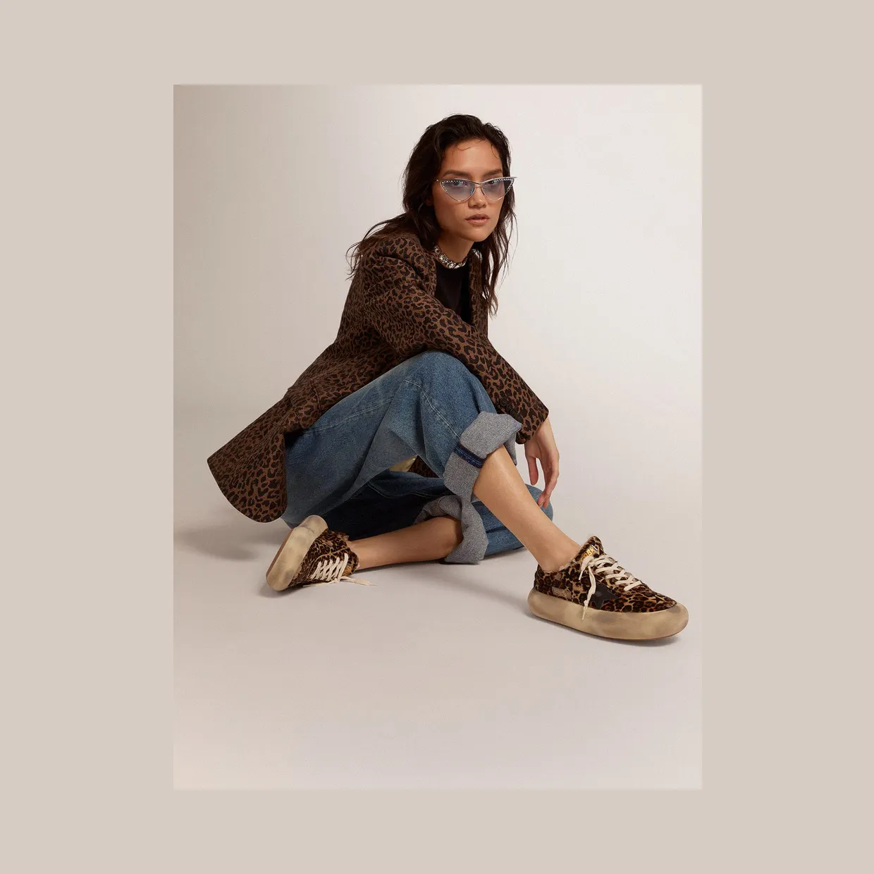 Golden Goose Space-Star Shoes In Animal-Print Pony Skin With Shearling Lining (GWF00346.F002996.81472) (3)