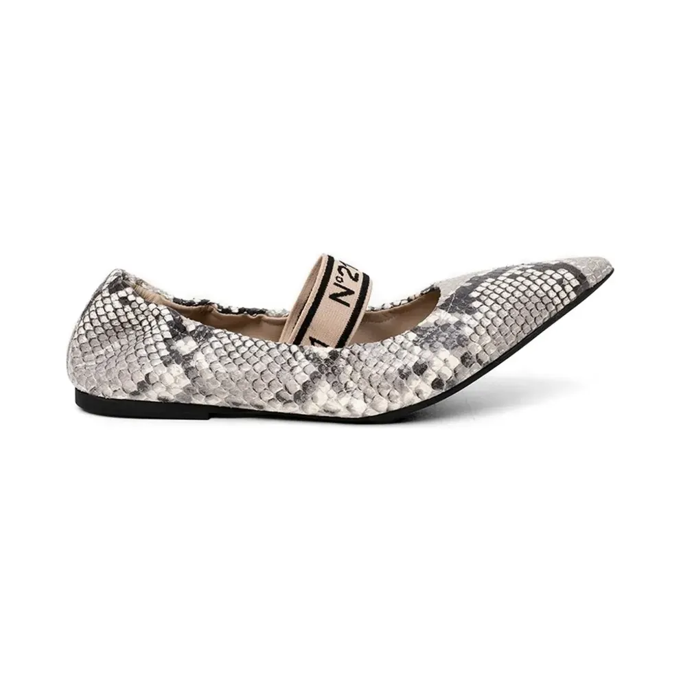 Nº21 Pumps with puntige neus and bandje – Grey (26EGPBL027PTEX001)