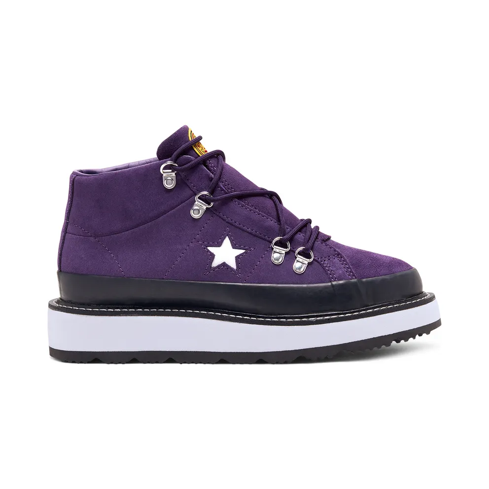 Converse Fleece Lined Boot One Star Mid Grand Purple/black/white (566162C)