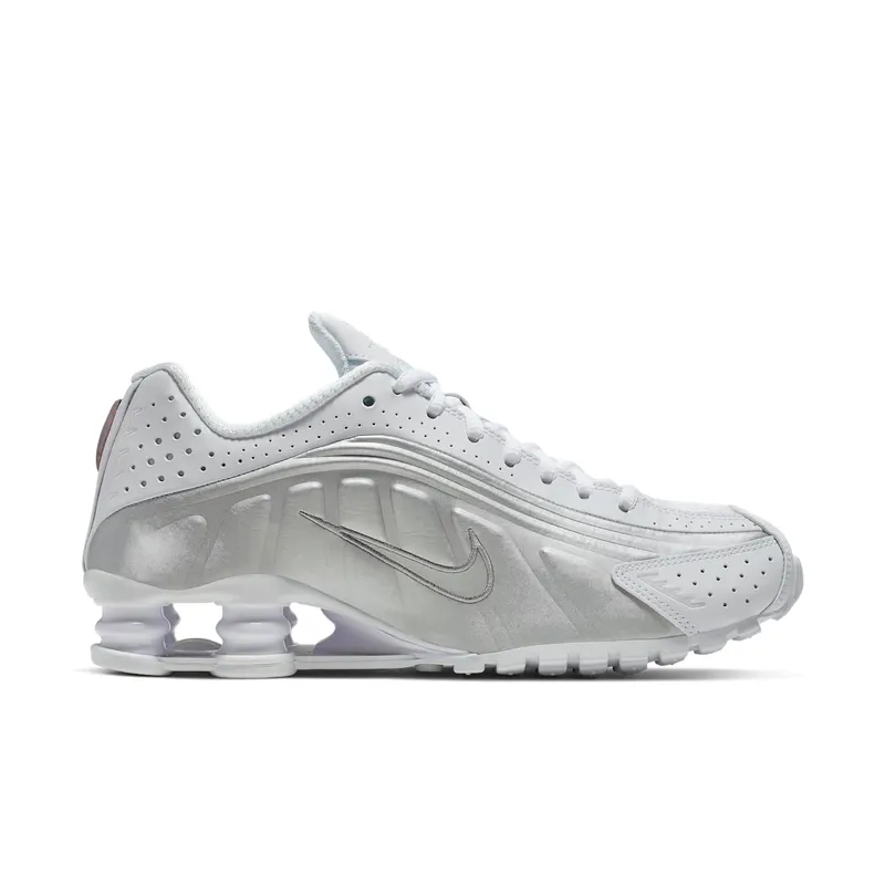 Nike Shox R4 White Metallic (W) White/White-Metallic Silver-Max Orange (AR3565-101)