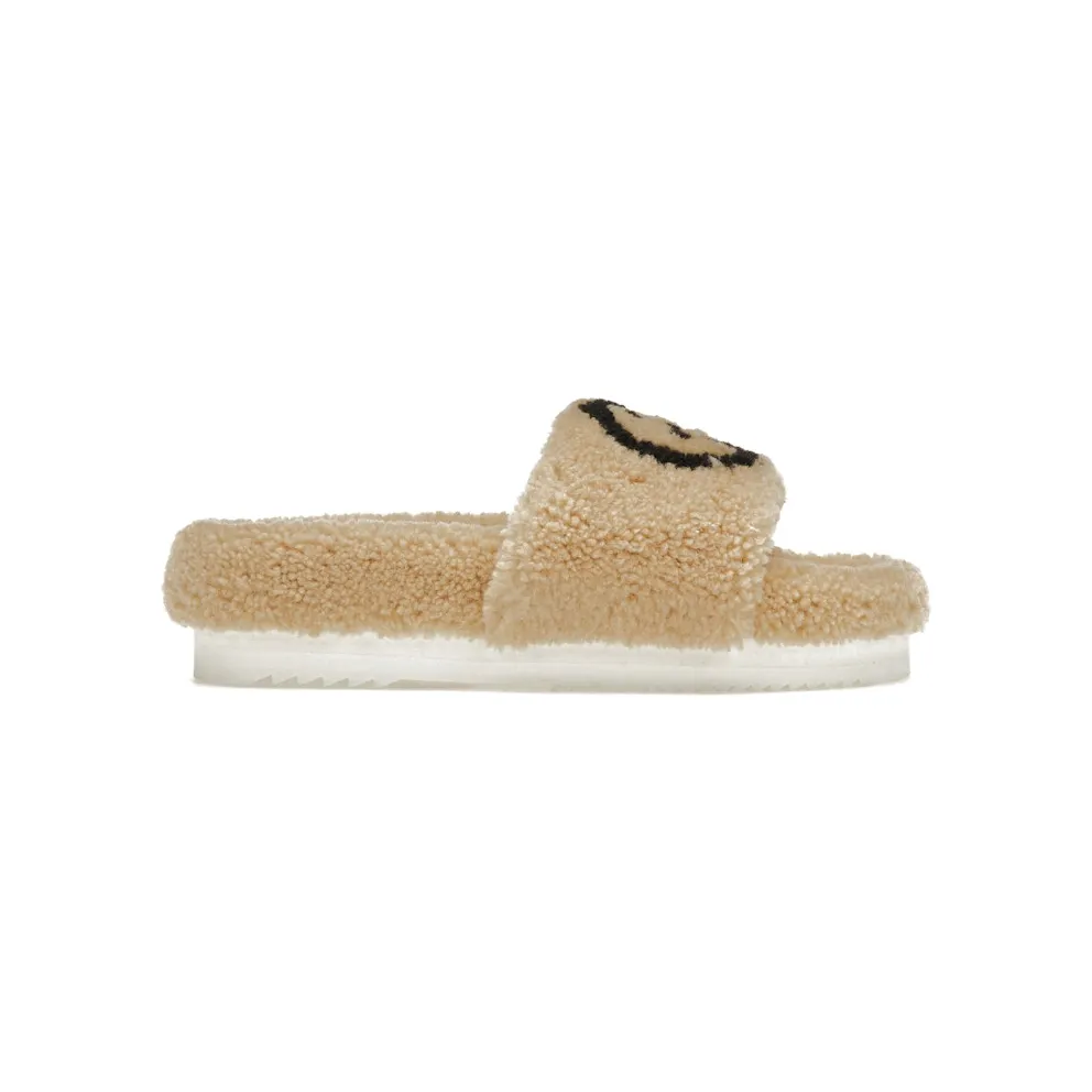 Gucci Slide Interlocking G Wool Light Brown (W)