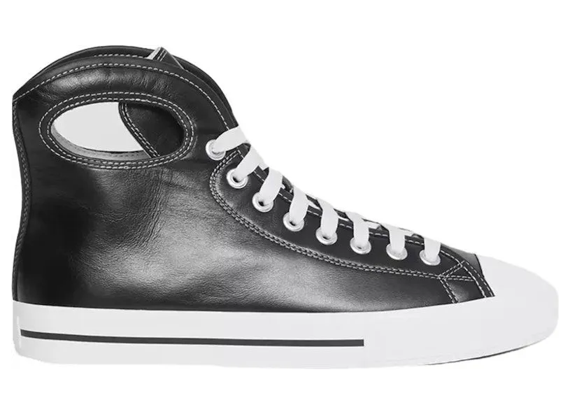 Burberry Larkhall High-Top Sneakers Black White Leather (8039065)