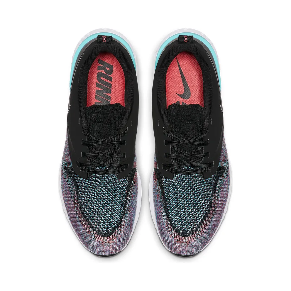 Nike Odyssey React 2 Flyknit Black Hyper Jade Ember Glow (W) Black/Black-Hyper Jade-Ember Glow-Sapphire (AH1016-003)