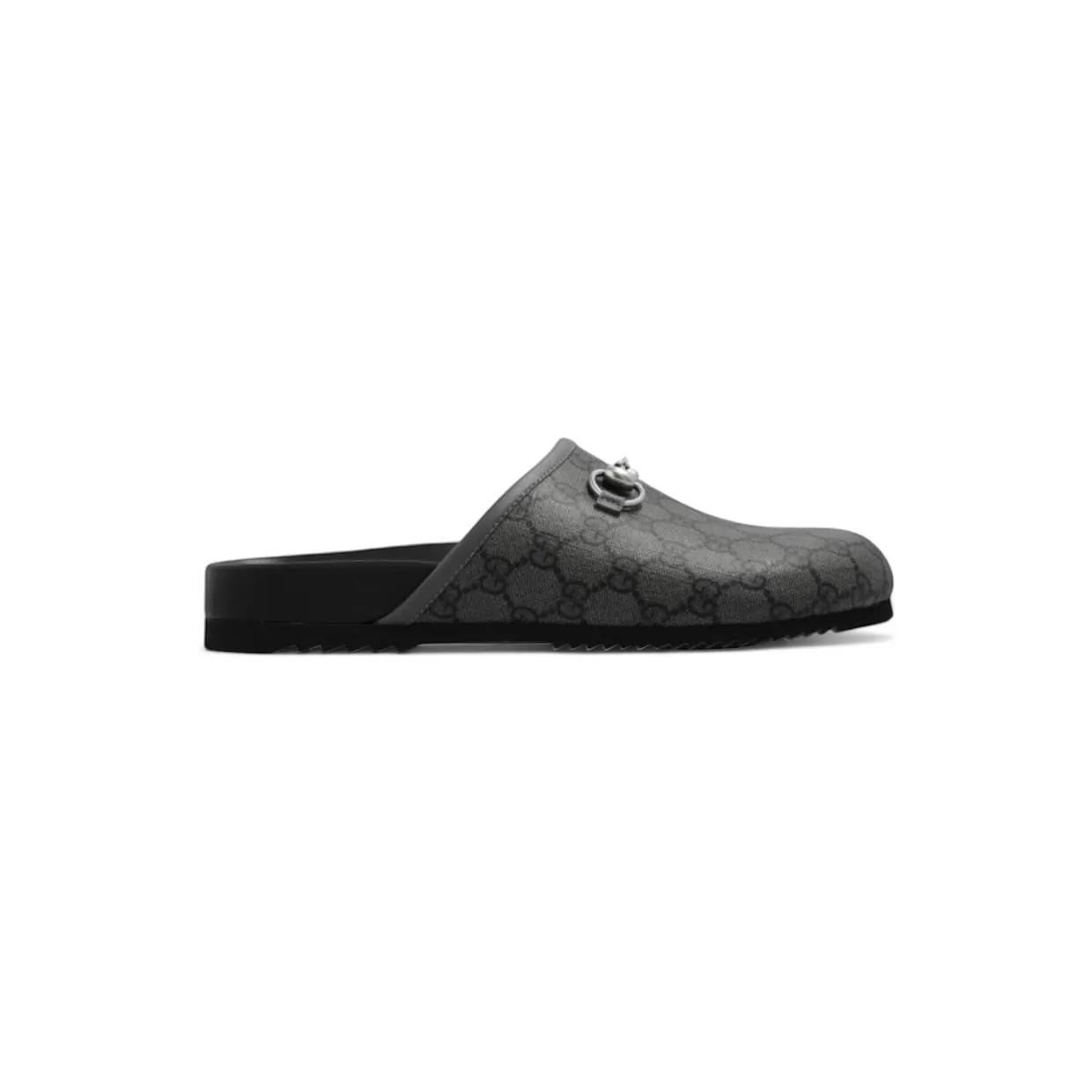 Gucci GG Supreme Mule with Horsebit Grey Black (738964-FABP9-8746)