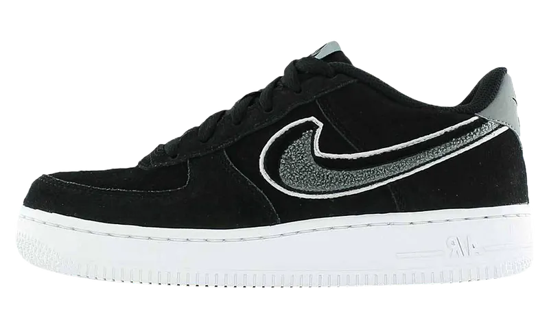 Nike Air Force 1 Low LV8 GS “Chenille Swoosh Black” (AO3620-001)