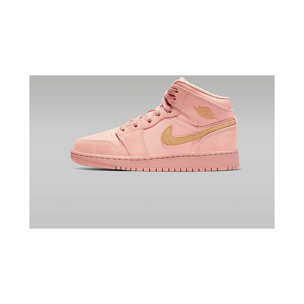 Jordan 1 Mid Coral Gold (GS) Coral Stardust/Club Gold-Coral Stardust (BQ6931-600)
