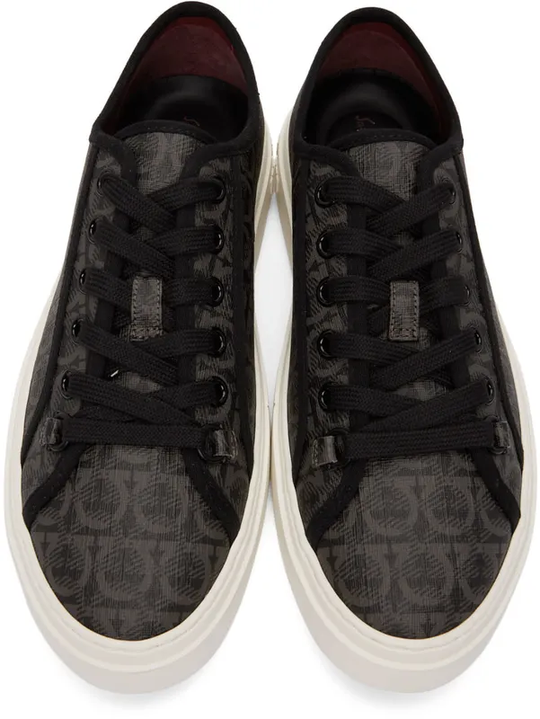 Salvatore Ferragamo Grey & Black Gancini (717990 02B342003)