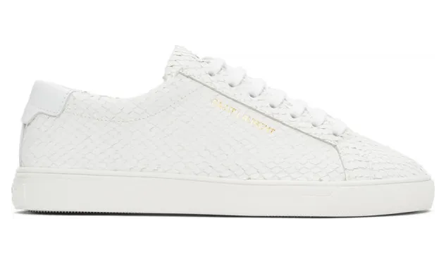 Saint Laurent White Python Andy Sneakers (641952 16E10)