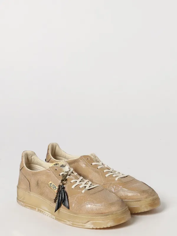 Autry Medalist Low Super Vintage Patent Leather Sneakers with Worn Effect Brown (AVLMTW01)