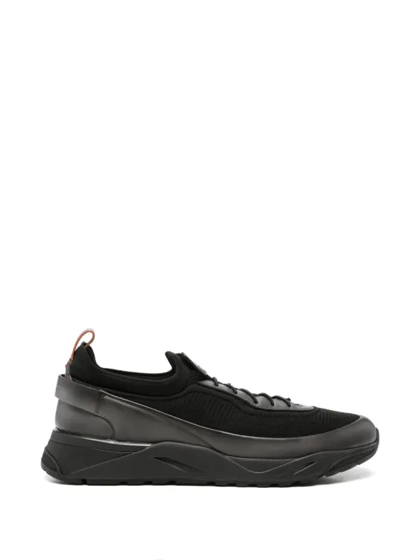 Santoni panelled low-top – Black (MBIO22262NERTNUC)