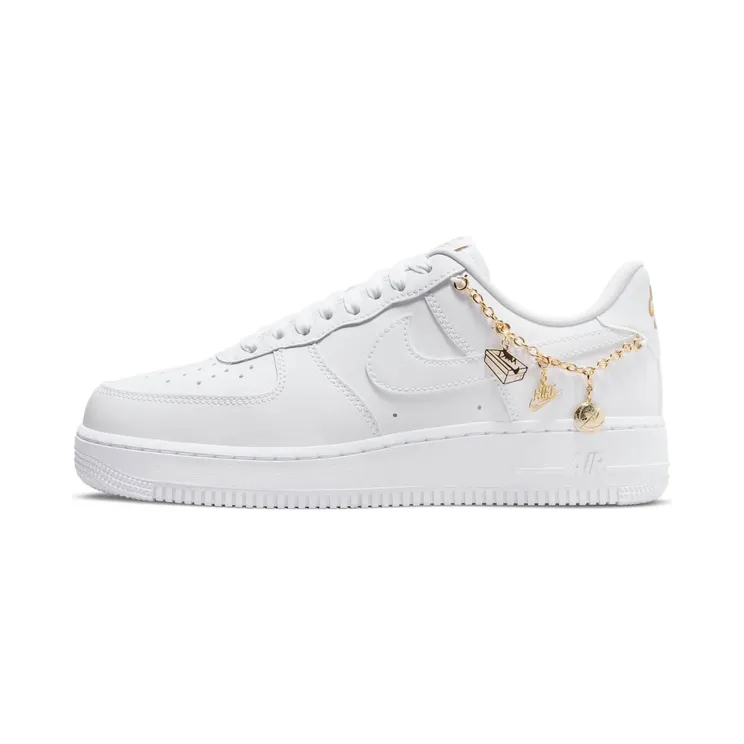 Nike AIR FORCE 1 ’07 LX MNS Lucky Charms “White / Metallic Gold / Flat Gold” (DD1525-100)