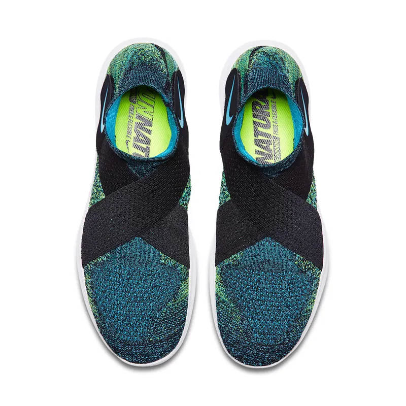 Nike Free RN Motion Flyknit 2017 Multi-Color Black/Chlorine Blue-Volt-White (880845-004)