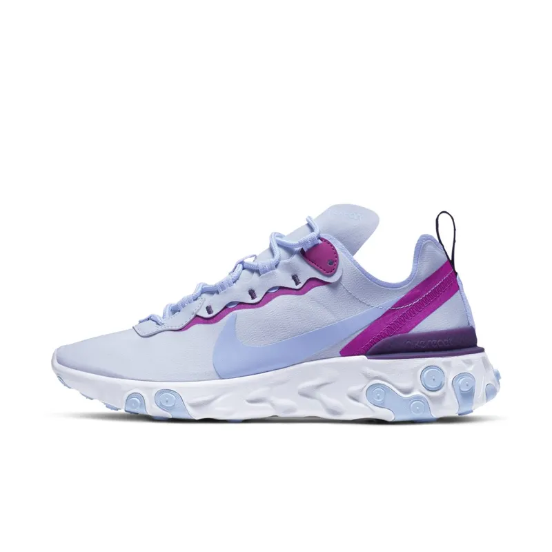 Nike React Element 55 Football Grey Psychic Blue (W) Football Grey/Hyper Violet/Grand Purple (BQ2728-008)