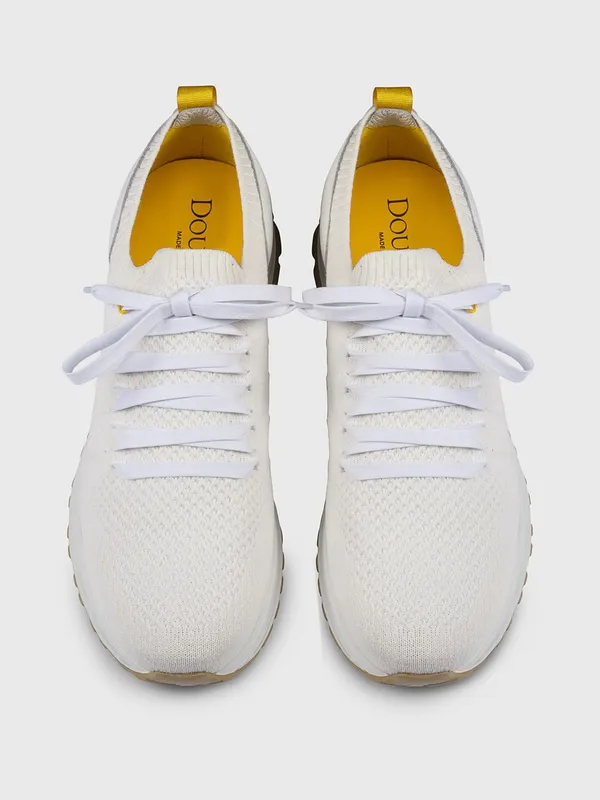 Doucal’s Crochet Knit and Leather White (DU3222SYDNPZ830DW13)