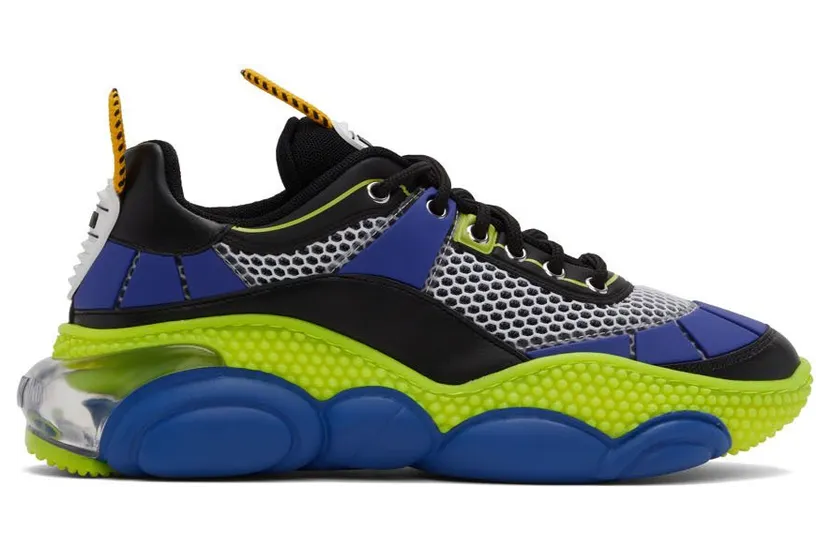 Moschino Blue Mesh Bubble Teddy Sneakers (MB15563G1E G82)