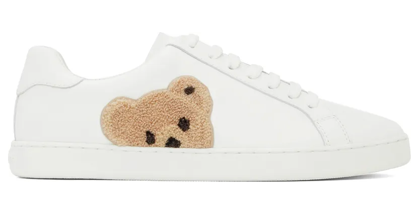 Palm Angels White Teddy Bear Tennis Sneakers (PMIA058C99LEA0010160)
