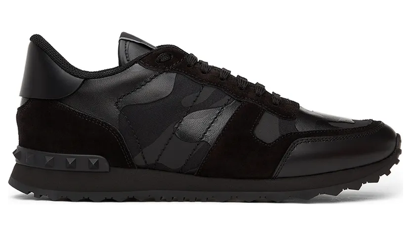 Valentino Garavani Black Camo Rockrunner Sneakers (WY0S0723NSD)